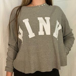 Lightly Worn - PINK Long Sleeve Crop Top